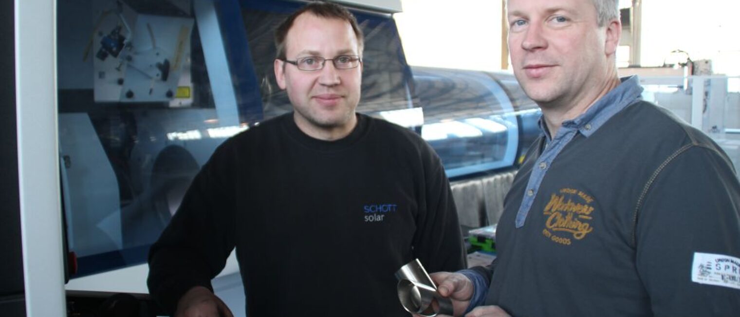 Geschäftsführer Jens Schumacher (r.) mit Mitarbeiter Jan Löche