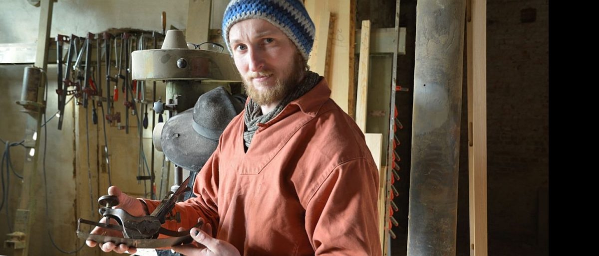 Michael Stockmann in seiner Werkstatt Michael Stockmann in seiner Werkstatt