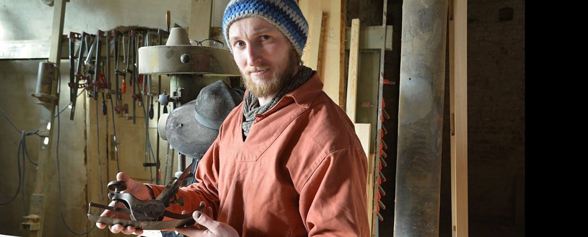 Michael Stockmann in seiner Werkstatt Michael Stockmann in seiner Werkstatt