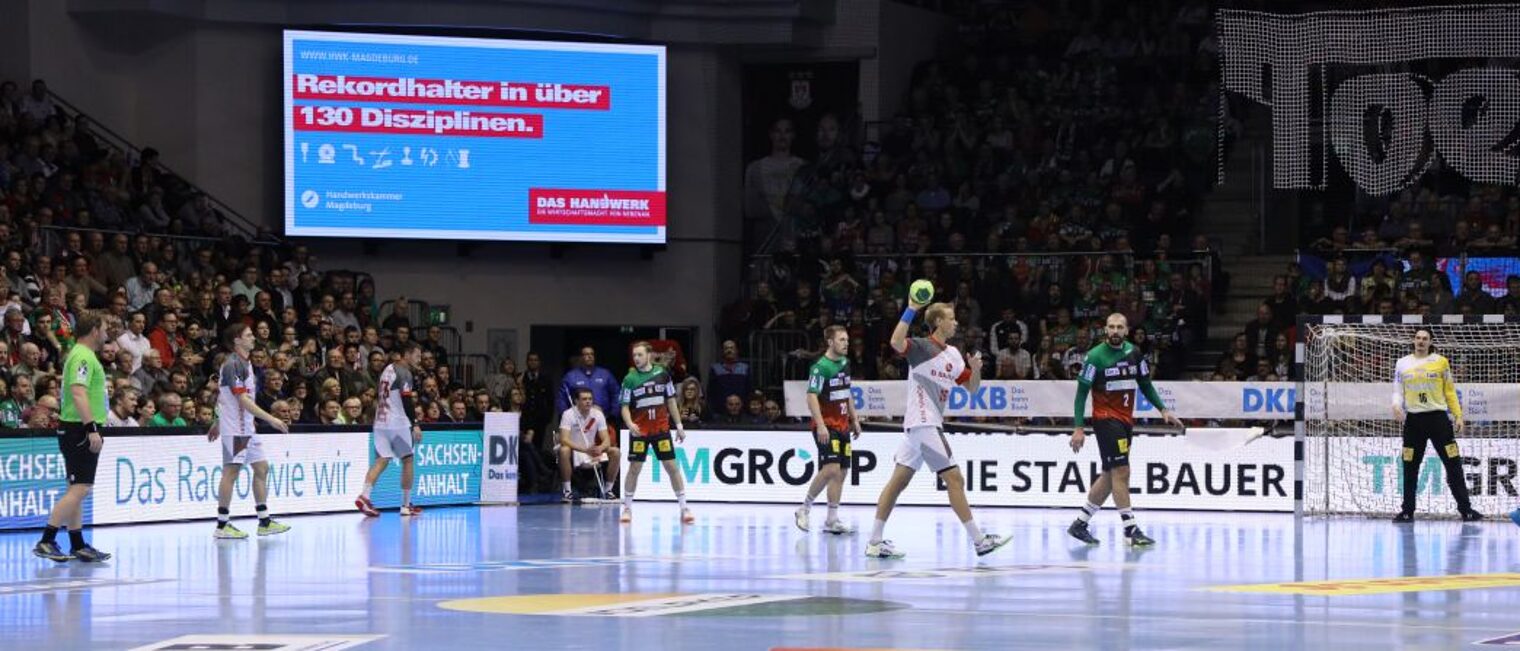 SCM Spiel mit eingeblendeter Handwerk-Werbung