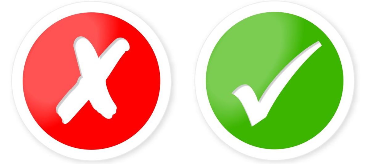 Richtig und Falsch - Buttons