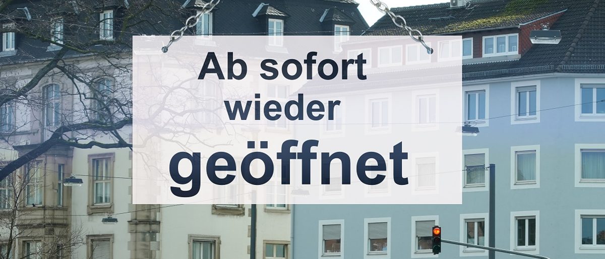 Schild wieder geöffnet