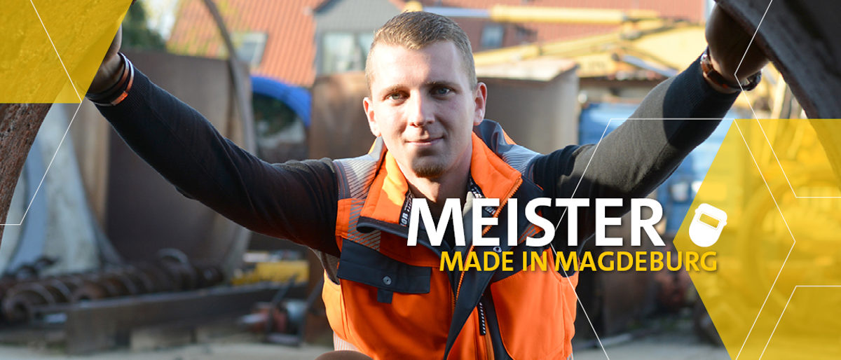 Peter Franke aus Zibberick hat als Meister des Metallbauerhandwerks den besten Abschluss seines Jahrgangs erreicht. Handwerk; Meisterausbildung; Metallbau; Magdeburg
