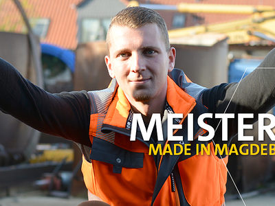 Peter Franke aus Zibberick hat als Meister des Metallbauerhandwerks den besten Abschluss seines Jahrgangs erreicht. Handwerk; Meisterausbildung; Metallbau; Magdeburg