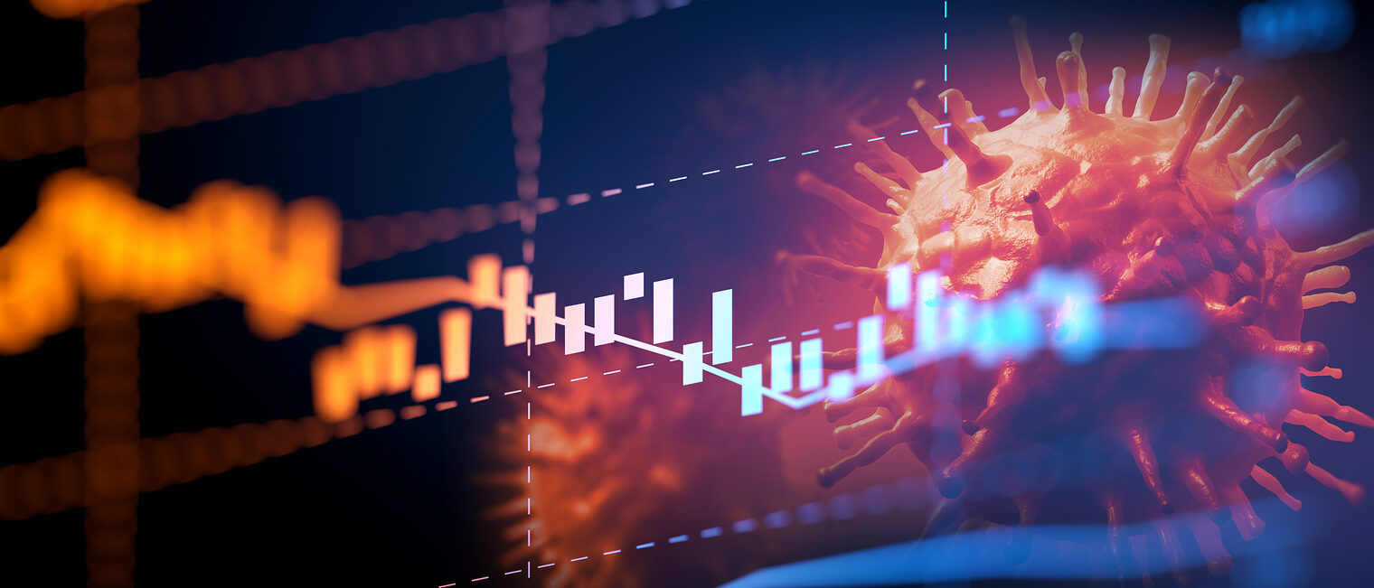 Down trend financial graph on nCov corona virus microscope image ,concept of economic crisis effect by covid -19 .3d illustration Schlagwort(e): economic, down trend, crisis, crash, stock market, financial, virus, corona, covid-19, epidemic, pandemic, 2019-ncov, quarantine, immunity, global, 3d illustration, hiv, germ, outbreak, corona virus, bacteria, infect, wuhan, diagnosis, pathogenic, asian flu, fever, influenza, virology, china, sars, illness, pathogen, background, coronavirus, science, flu, health, microbiology, disease, economic, down trend, crisis, crash, stock market, financial, virus, corona, covid-19, epidemic, pandemic, 2019-ncov, quarantine, immunity, global, 3d illustration, hiv, germ, outbreak, corona virus, bacteria, infect, wuhan, diagnosis, pathogenic, asian flu, fever, influenza, virology, china, sars, illness, pathogen, background, coronavirus, science, flu, health, microbiology, disease