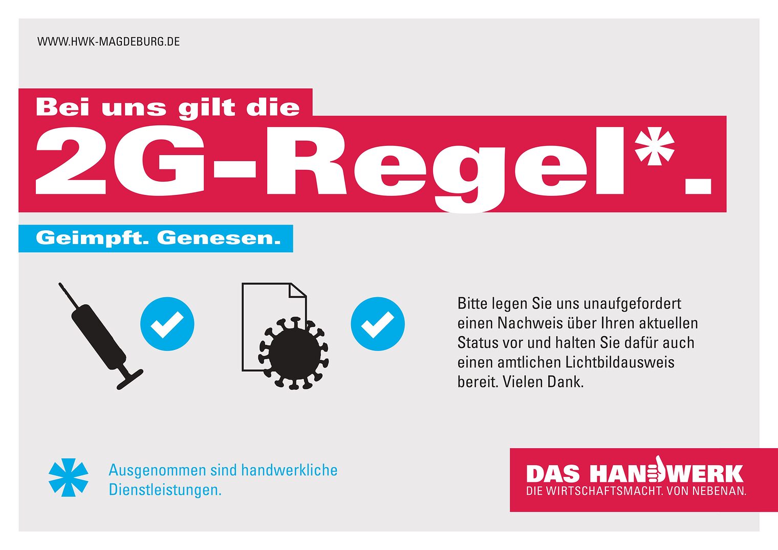 HWK 2G-Zusatz-Regel Corona 2021