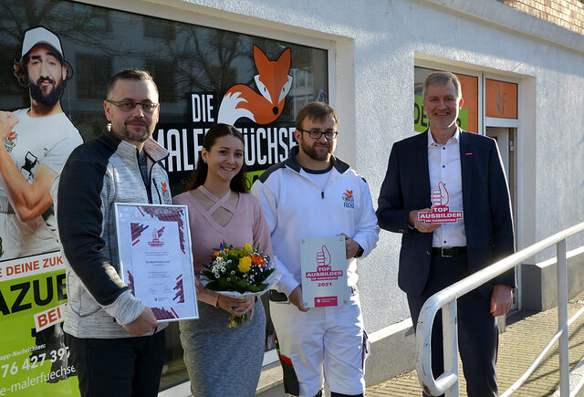 Robert Schütze, Stefanie Schütze, Rocco Dier und Burghard Grupe.