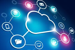 Illustration of cloud network with multiple nodes and connections Schlagwort(e): cloud, network, server, connections, nodes, server, online, internet, services, content, e-commerce, business, technology, web, website, communications, illustration, email, storage, security, icloud, cyber, global, distributed, computers, computing, data, IT, information, connect, link, media, concept