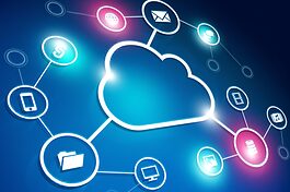 Illustration of cloud network with multiple nodes and connections Schlagwort(e): cloud, network, server, connections, nodes, server, online, internet, services, content, e-commerce, business, technology, web, website, communications, illustration, email, storage, security, icloud, cyber, global, distributed, computers, computing, data, IT, information, connect, link, media, concept